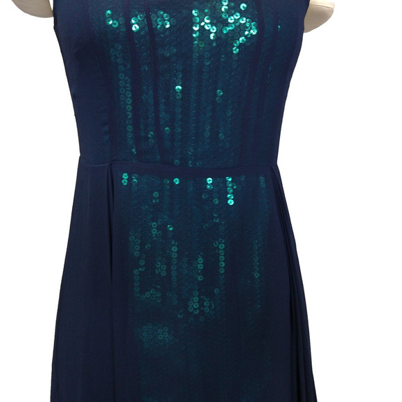 Reiss Etta Sheer Sequin Dress Size 4 New Emerald Green Blue Cocktail Formal - Picture 5 of 11